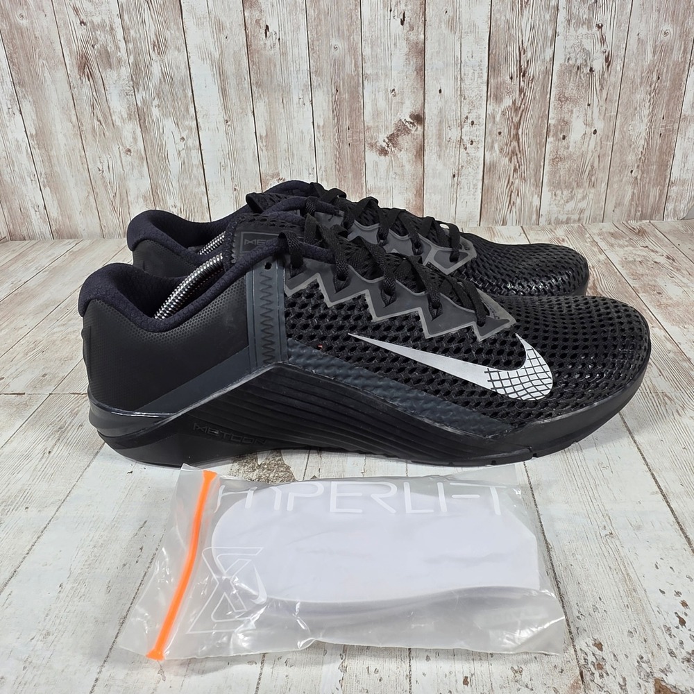 Nike‎ Metcon 6 Mens Black Silver Training Shoes CK9388-001 Size 13 Hyperlift